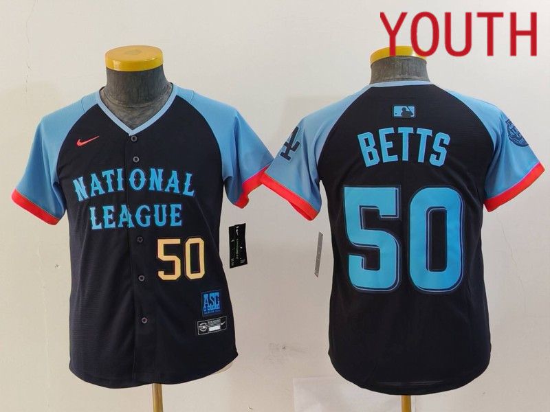 Youth Los Angeles Dodgers #50 Betts Blue All star 2024 Nike MLB Jersey style 8151